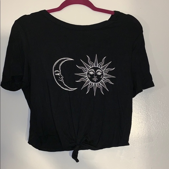 gaze Tops - moon and sun boho crop top